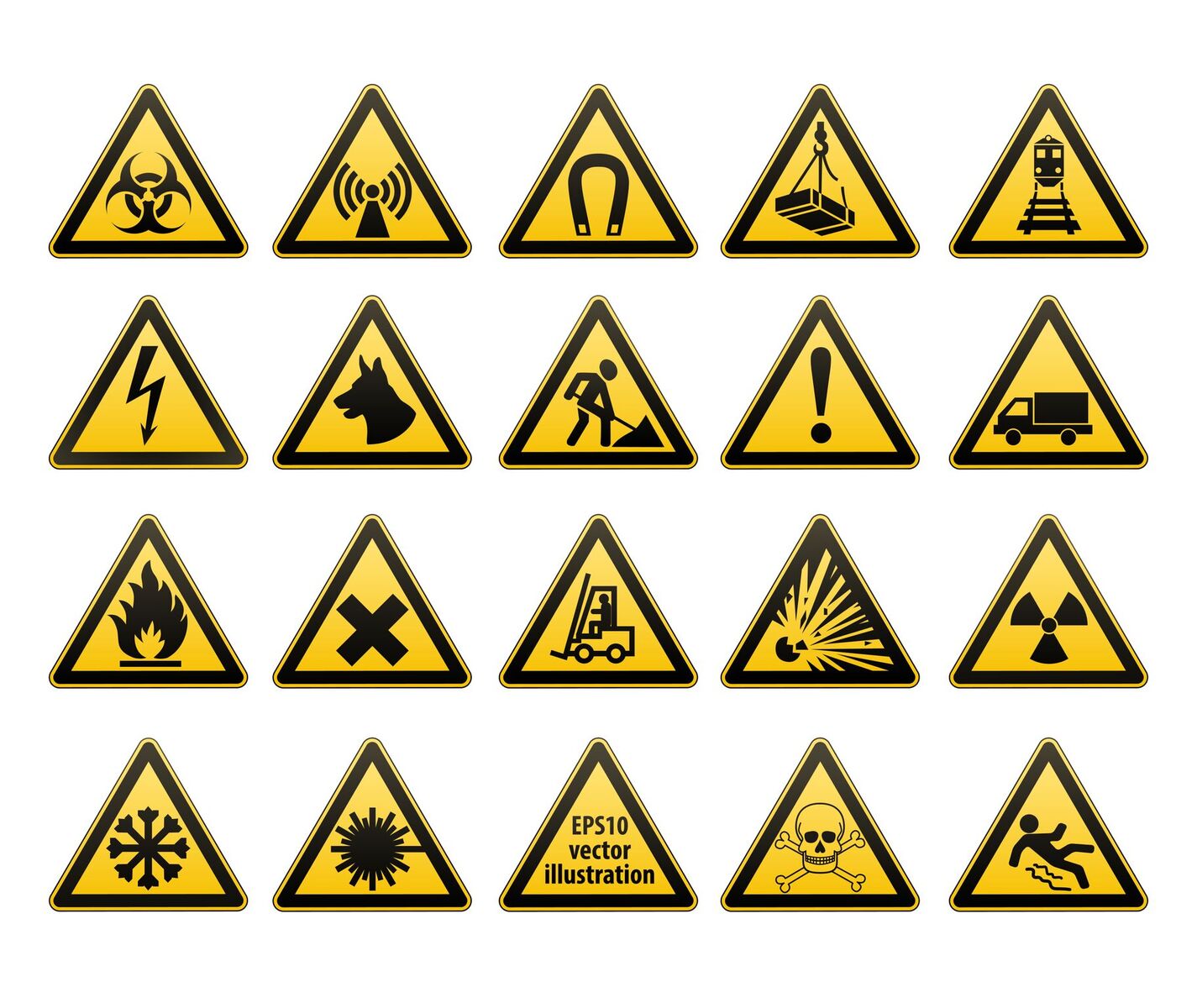 Желтый треугольный знак
