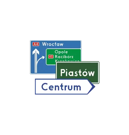 Znaki drogowe kierunku miejscowości E