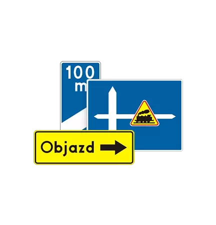 Znaki drogowe uzupełniające F